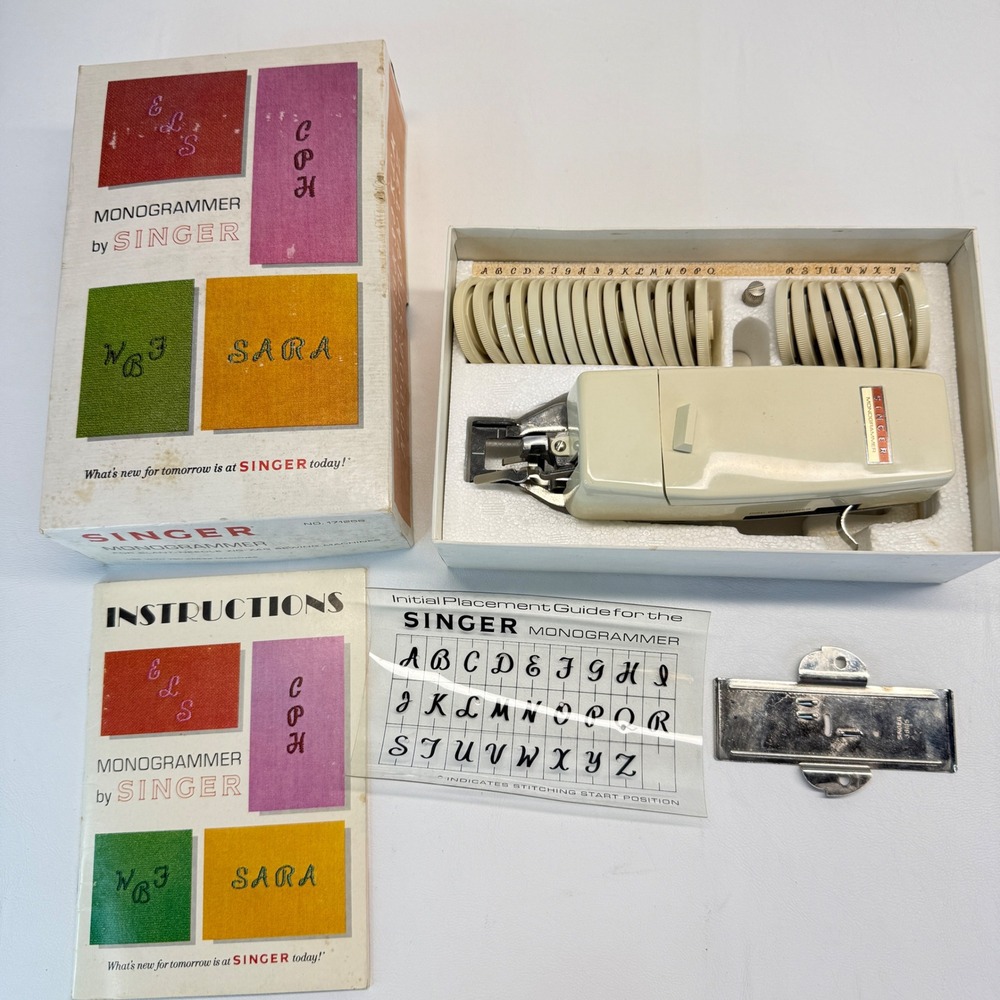 Vintage Singer Monogrammer 171256 for Slant-Needle Zig-Zag Sewing Machines Boxed